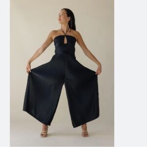 CAROLINA K NWT Pleated Carmen Jumpsuit Luxury Contemporary Old Money Night Out